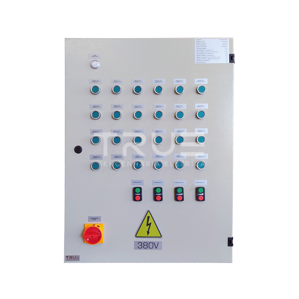 Painel de iluminação e controle de ventiladores